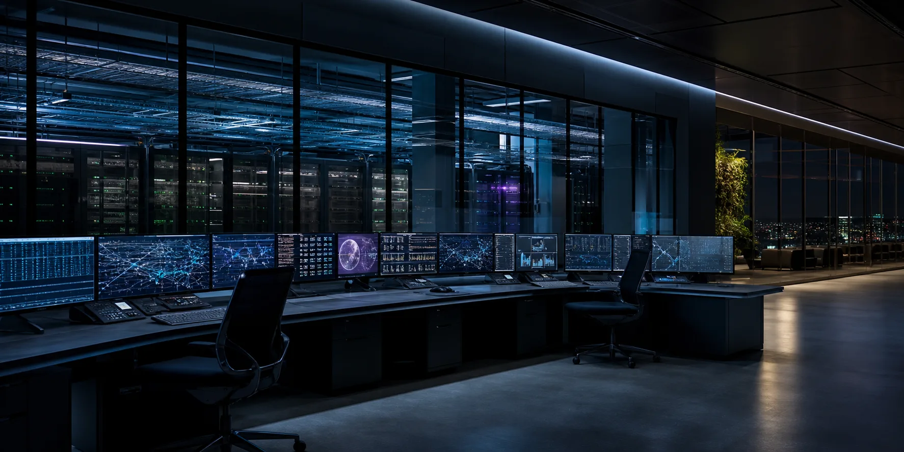 Modern network operations environment overlooking data-center infrastructure